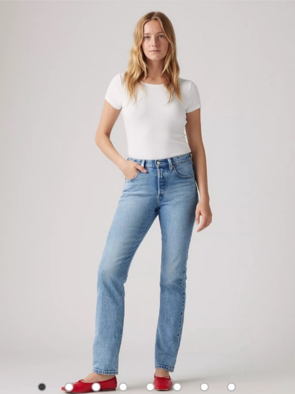 Levi's Premium 501 Original Straight Light Wash Jeans - Size W30 L28